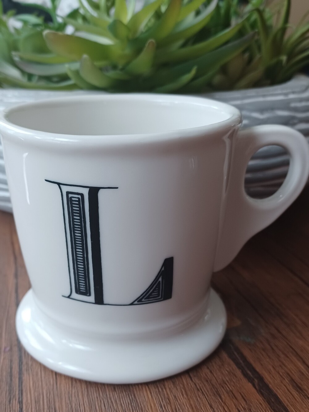 Anthropologie Stoneware Monogram "L" Mug